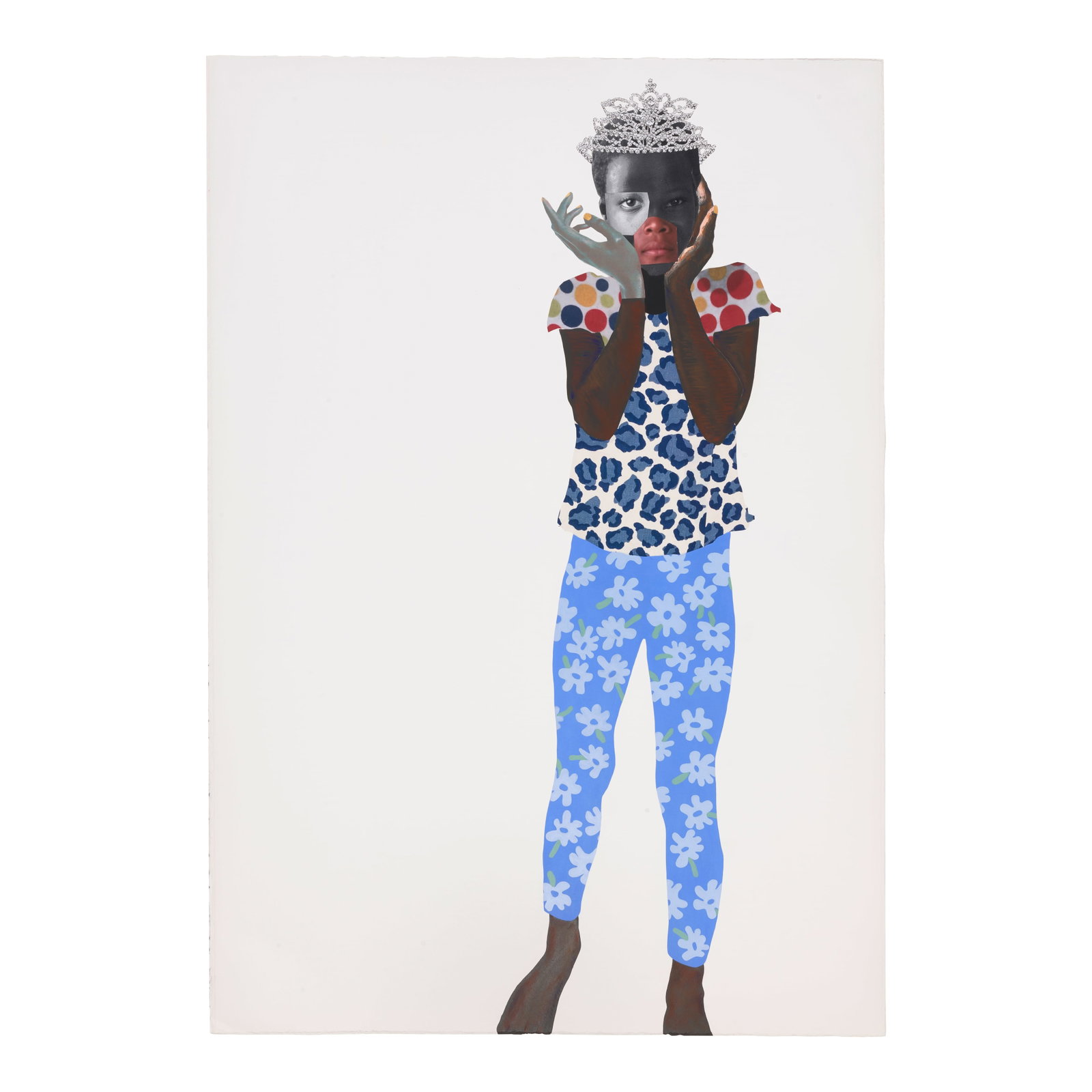 DEBORAH ROBERTS (BORN 1962) Untitled 60 x 41 1/2in; framed 63 1/2 x 44 7/8in (dated 2021) (1 of 1)