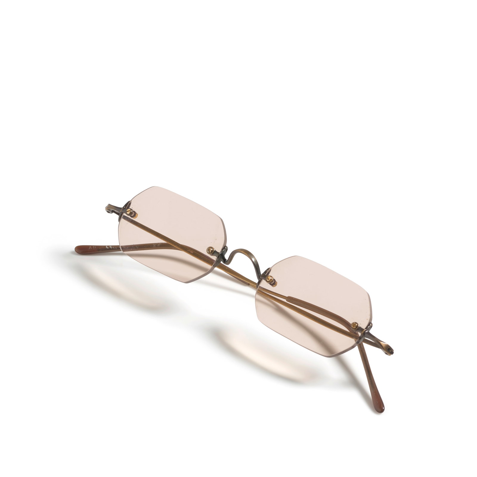 A PAIR OF OLIVER PEOPLES FRAMELESS HEXAGONAL LENS PRESCRIPTION GLASSES (1 of 1)
