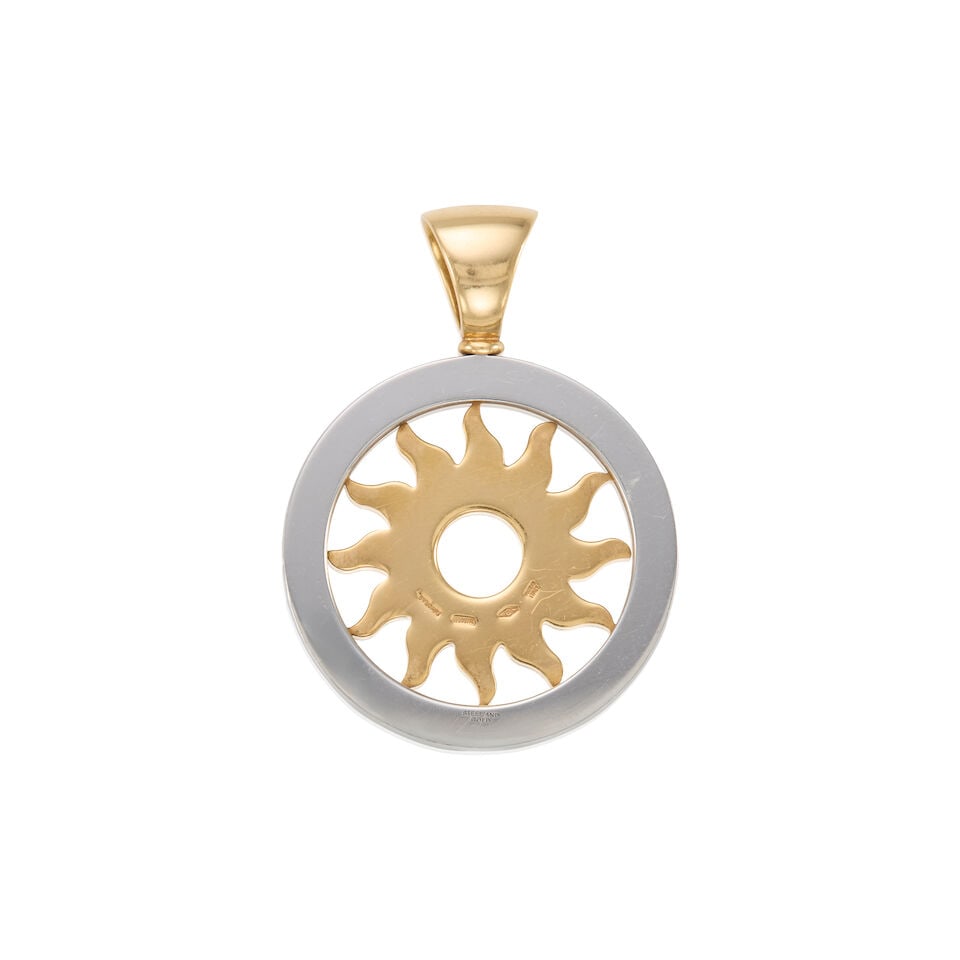 BULGARI: 18K GOLD AND STEEL PENDANT - 2