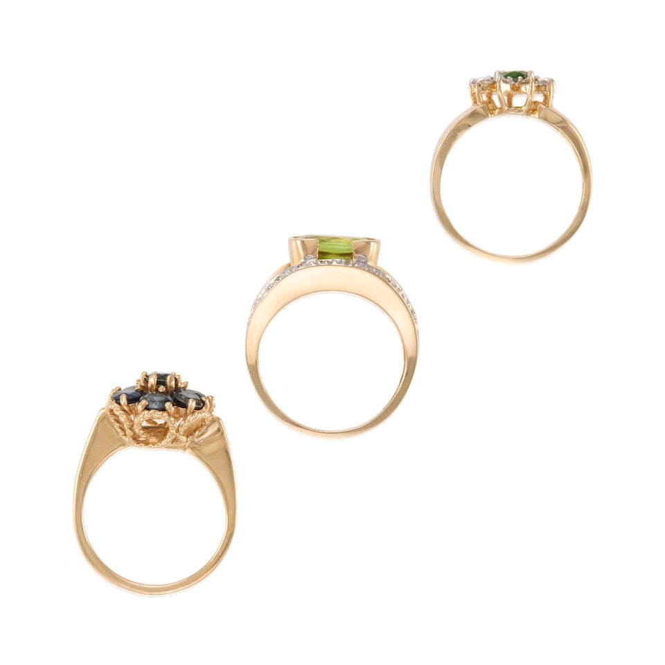 14K GOLD AND GEMSET RINGS - 2