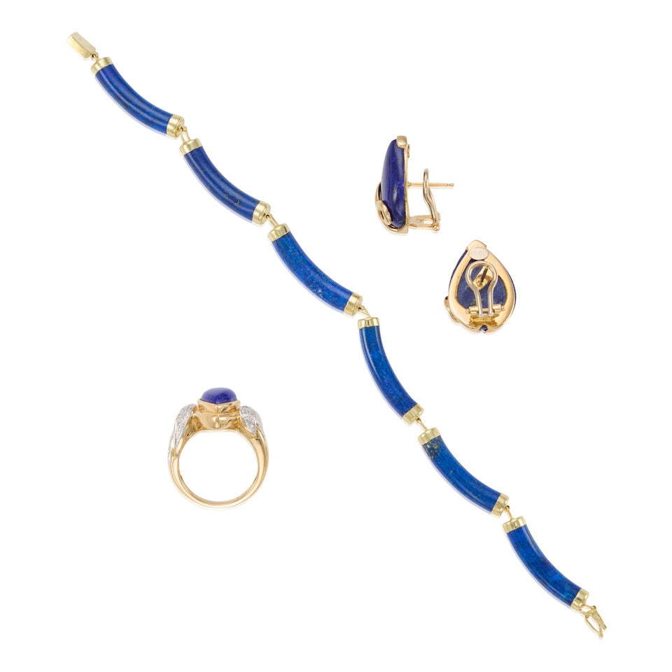 14K GOLD, LAPIS LAZULI, AND DIAMOND SUITE - 2