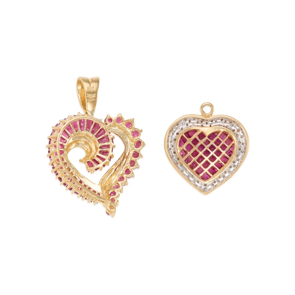 14K GOLD, RUBY, AND DIAMOND PENDANTS - 2