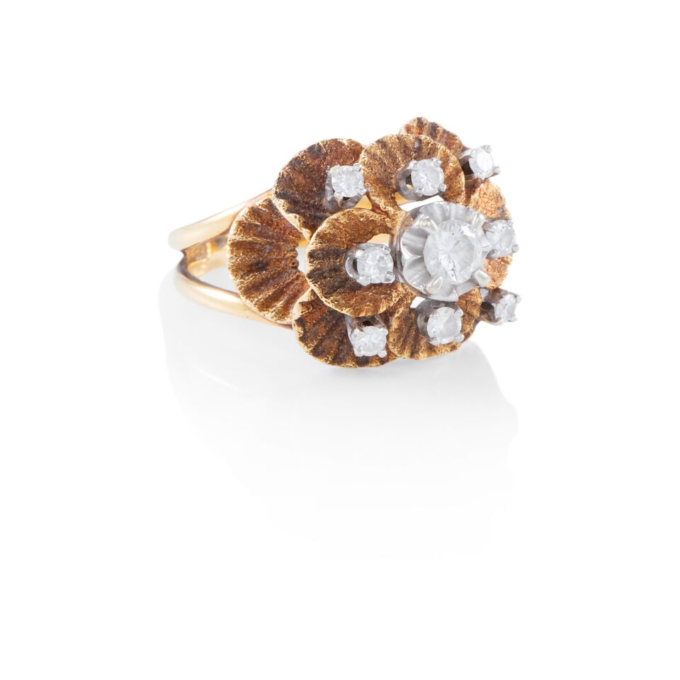 14K GOLD AND DIAMOND RING - 2