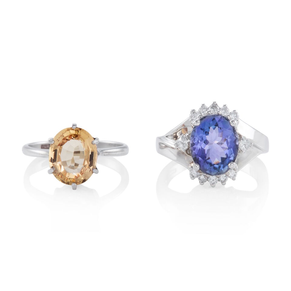 PLATINUM, GEMSTONE, AND DIAMOND RINGS (1 of 2)
