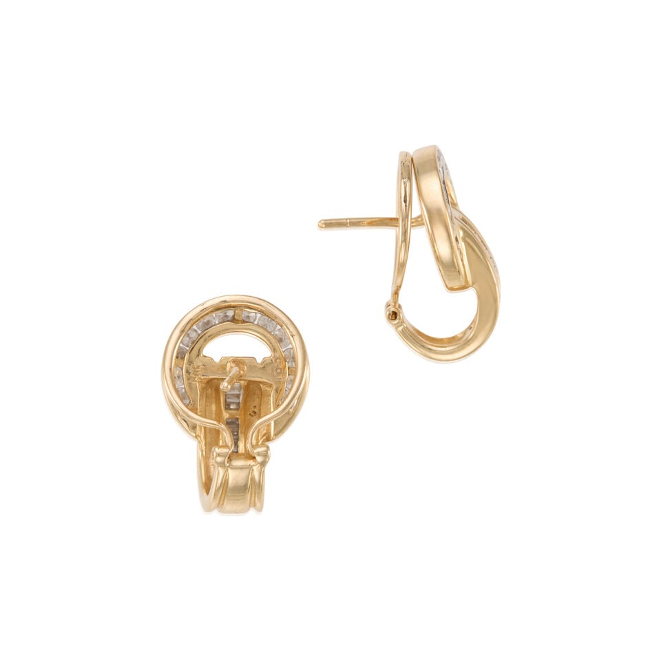 14K GOLD AND DIAMOND EARRINGS - 2