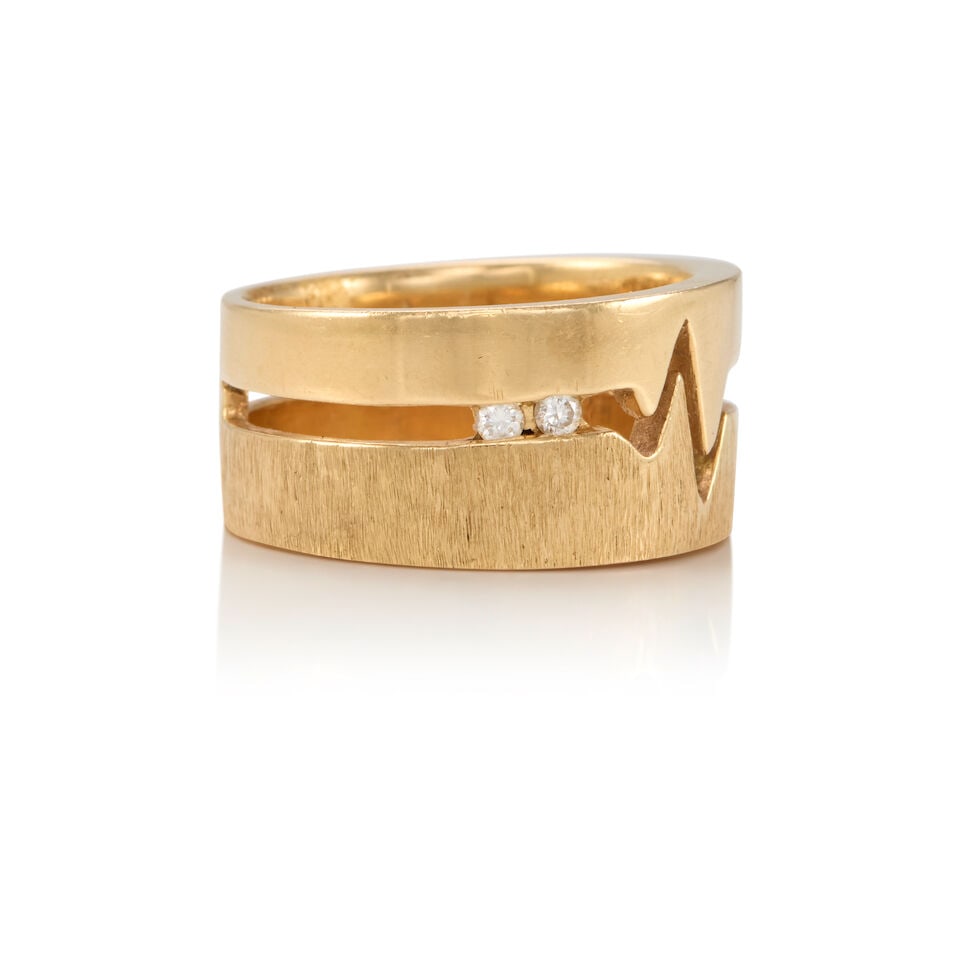 14K GOLD AND DIAMOND RING - 2