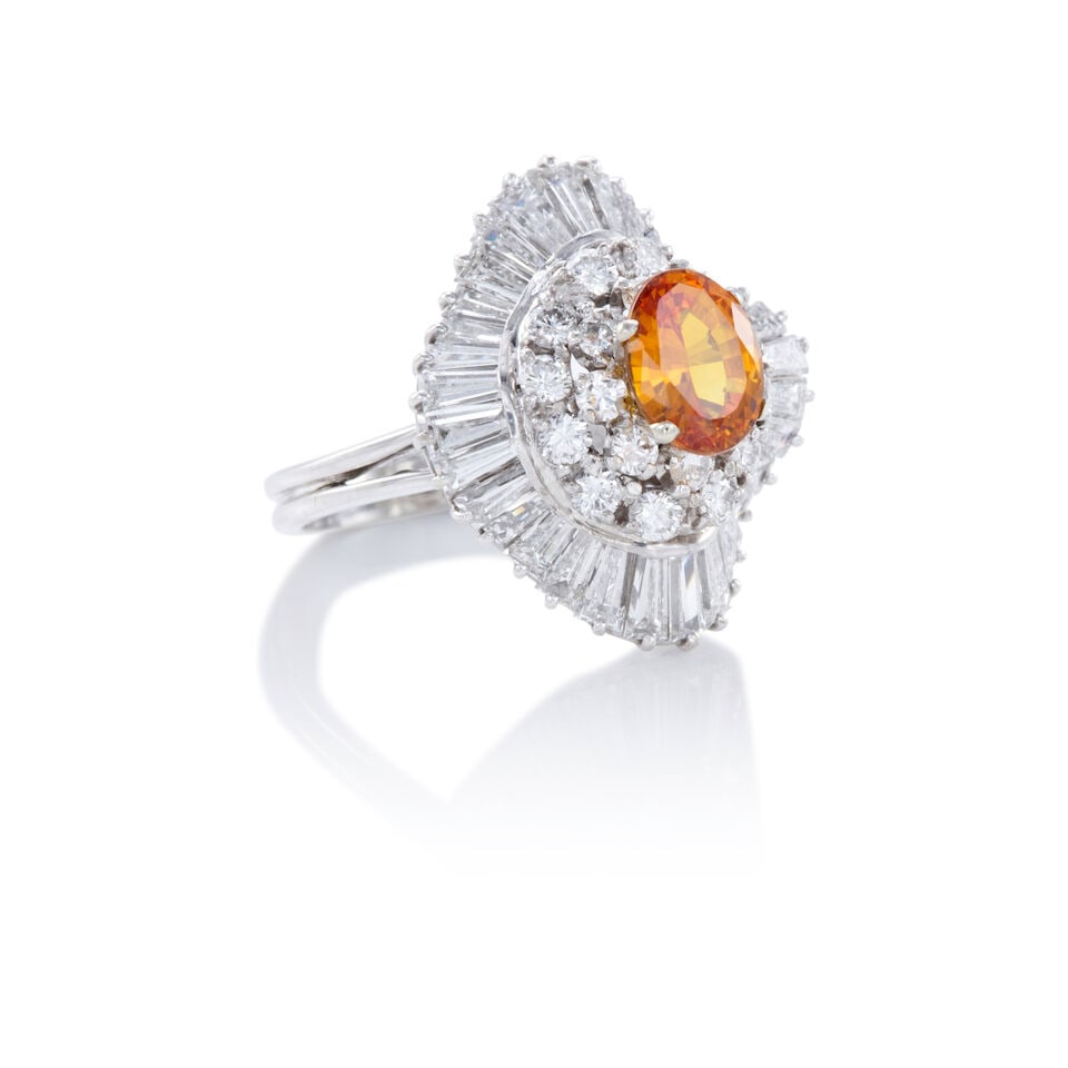 18K GOLD, SAPPHIRE, AND DIAMOND RING - 2