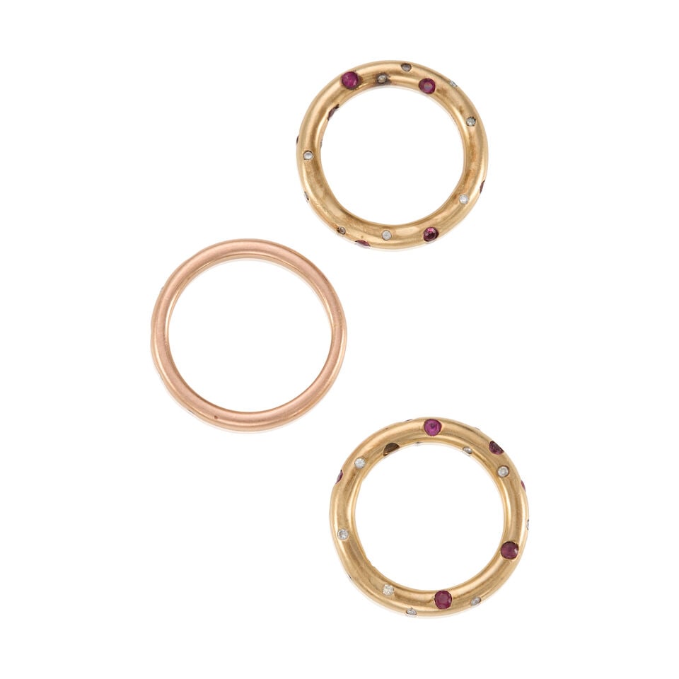 GOLD, DIAMOND AND RUBY RINGS - 2