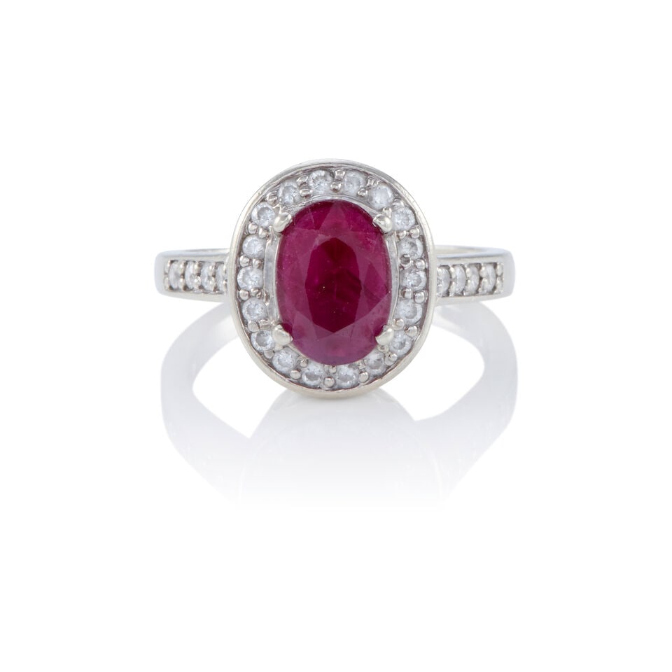 14K GOLD, RUBY, AND DIAMOND RING (1 of 2)
