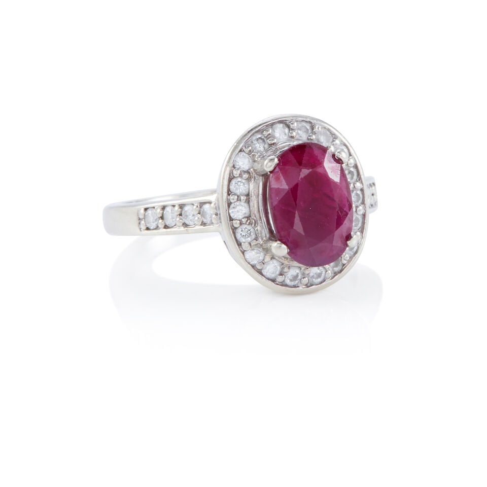 14K GOLD, RUBY, AND DIAMOND RING - 2
