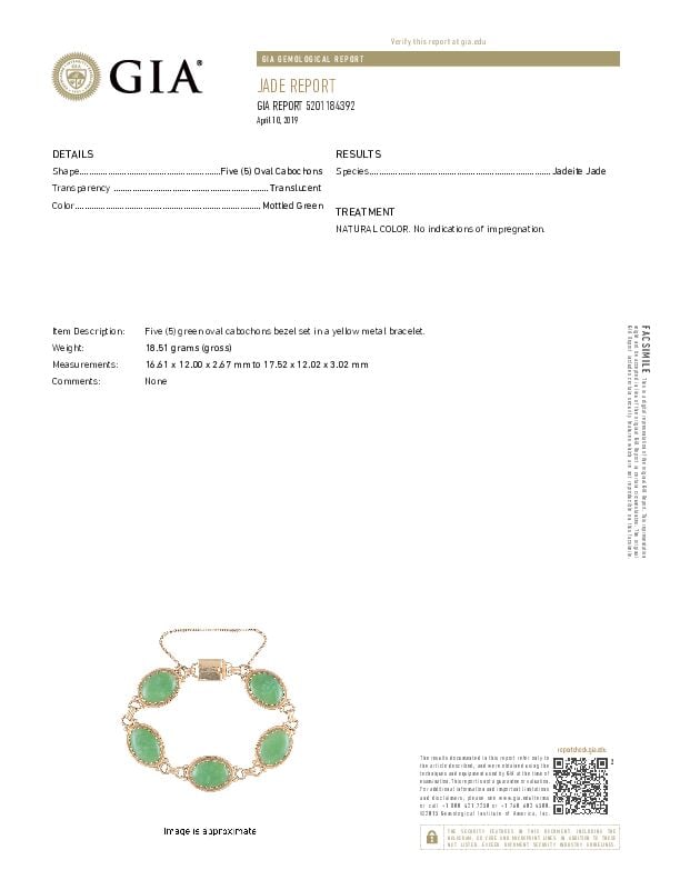 MINGS: 14K YELLOW GOLD AND JADE SUITE WITH GIA REPORT - 2