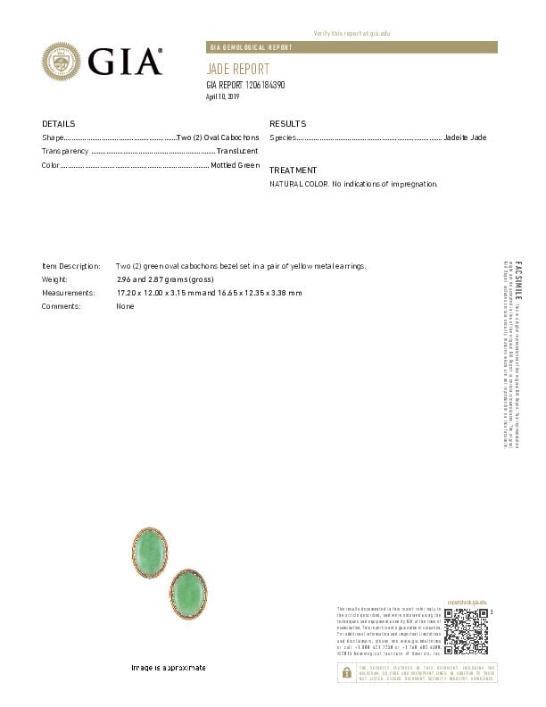 MINGS: 14K YELLOW GOLD AND JADE SUITE WITH GIA REPORT - 3