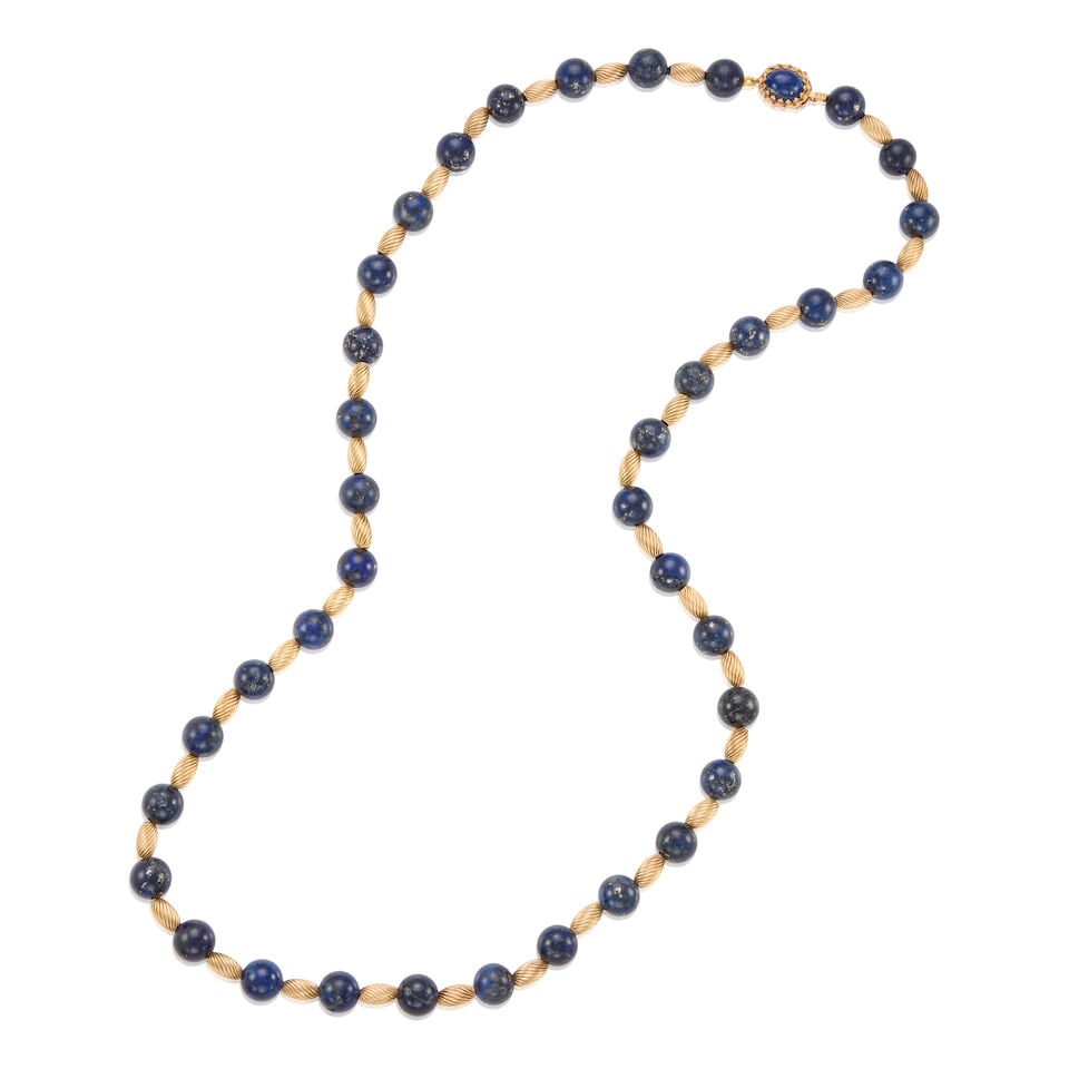 14K GOLD AND LAPIS LAZULI NECKLACE (1 of 2)