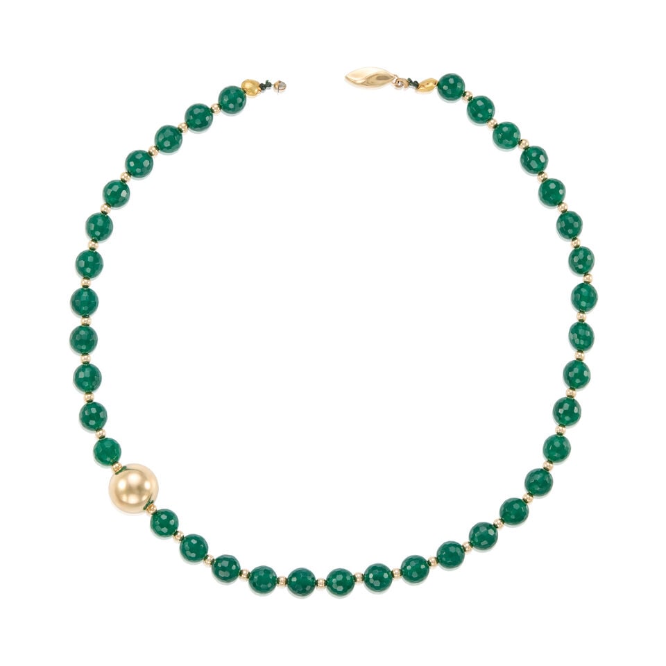 14K GOLD AND DYED CHALCEDONY NECKLACE (1 of 2)