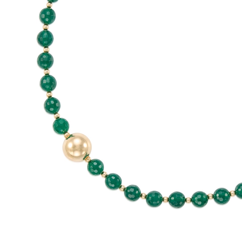 14K GOLD AND DYED CHALCEDONY NECKLACE - 2