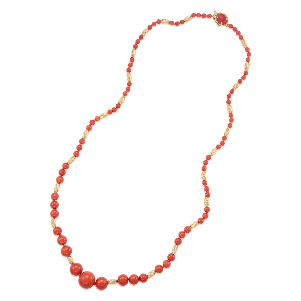 14K GOLD AND CORAL NECKLACE (1 of 2)