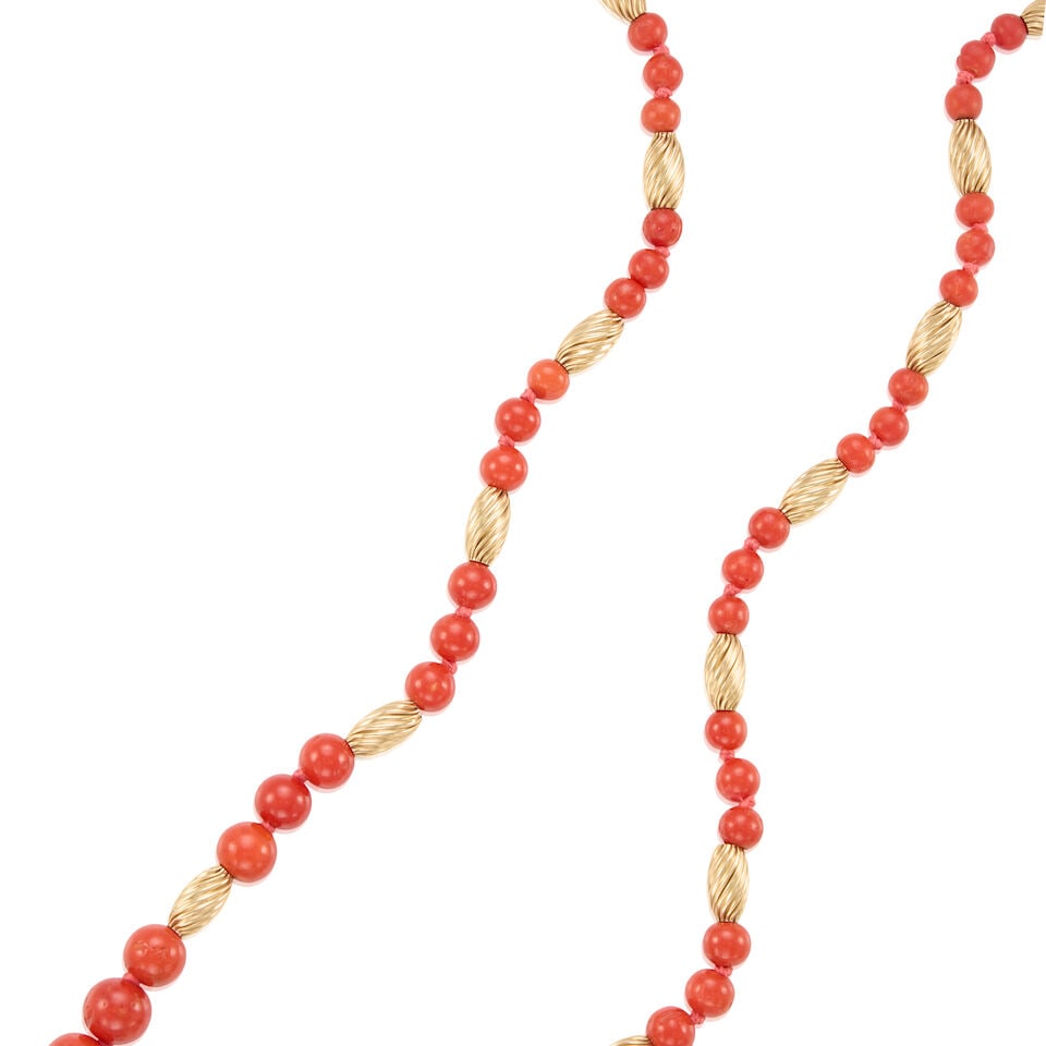 14K GOLD AND CORAL NECKLACE - 2