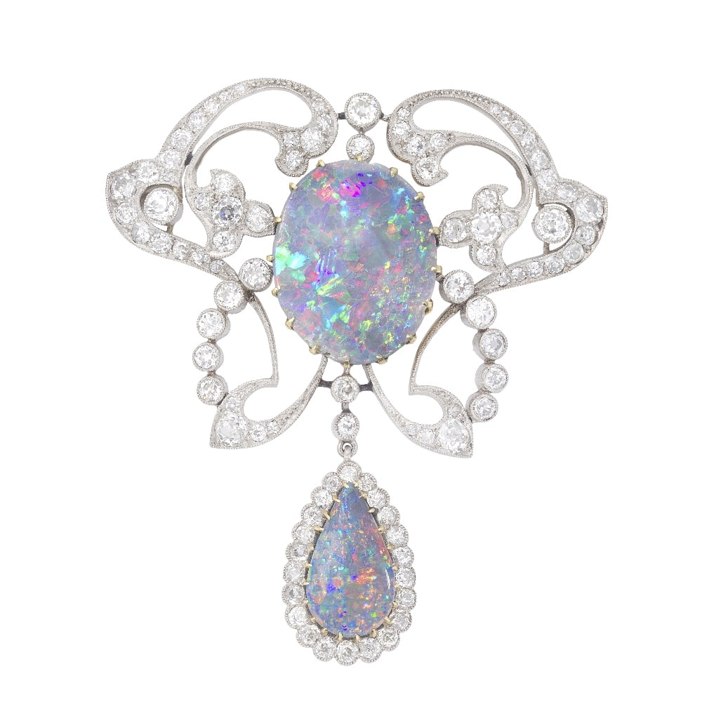 OPAL AND DIAMOND BROOCH (1 of 1)