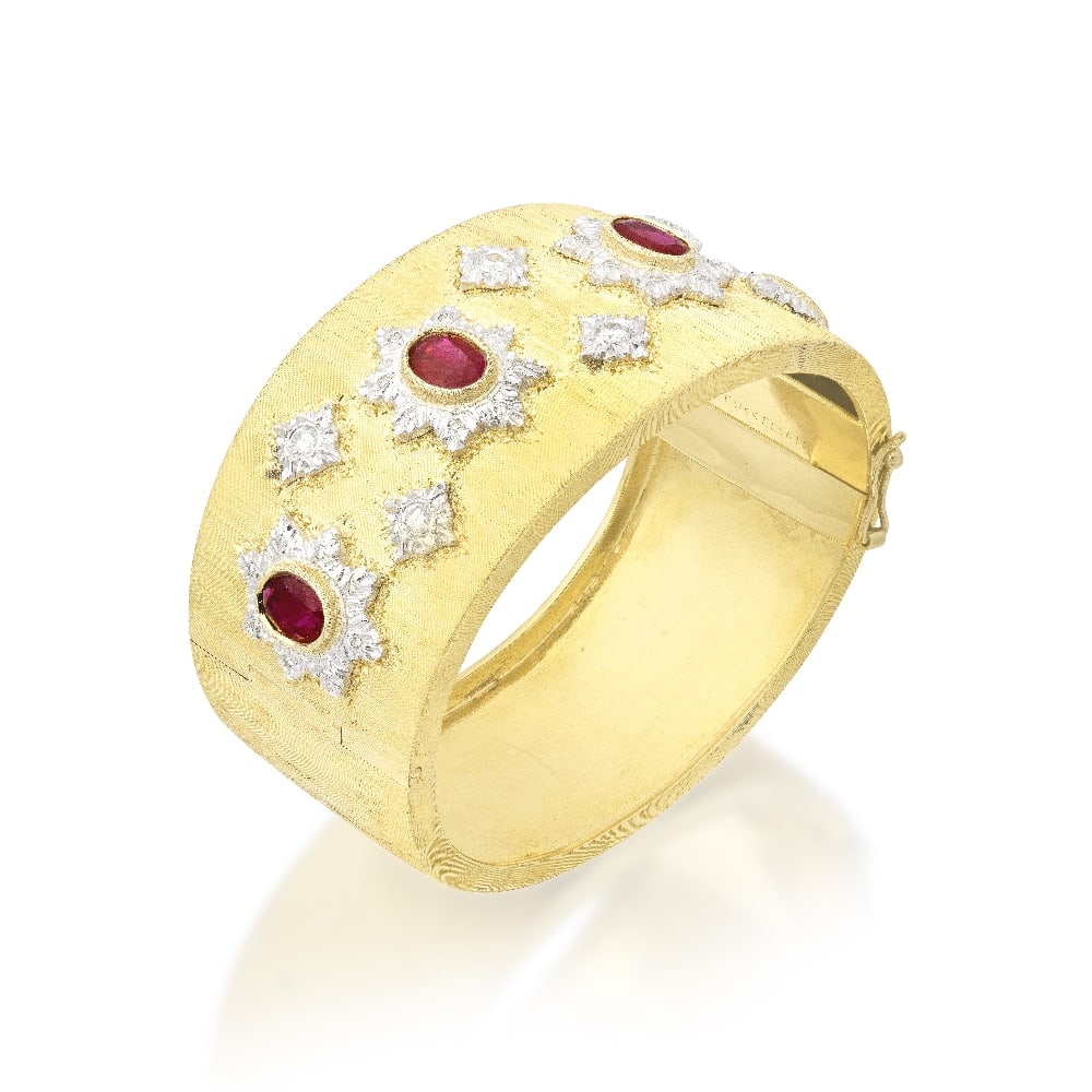 MARIO BUCCELLATI: RUBY AND DIAMOND BANGLE (1 of 1)