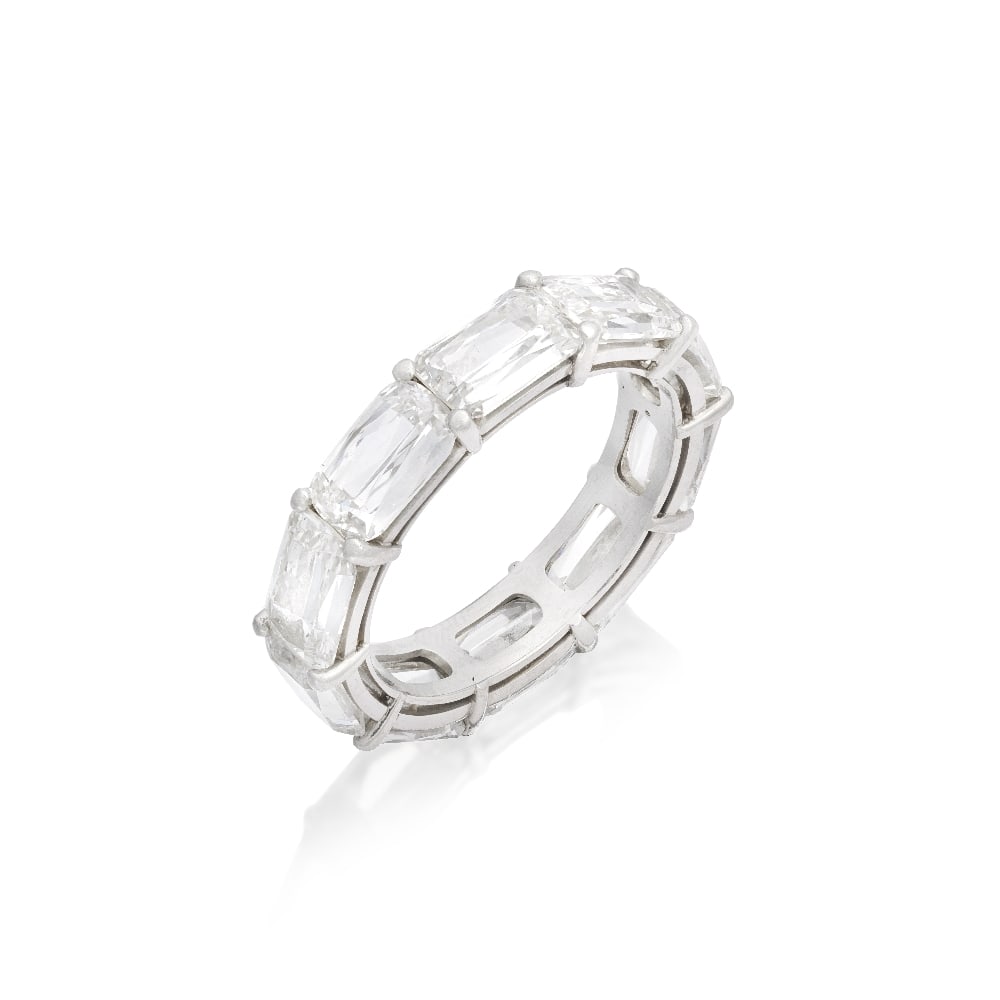 BOODLES: ASHOKA-CUT DIAMOND ETERNITY RING: BOODLES: ASHOKA-CUT DIAMOND ETERNITY RING Set throughout with ten Ashoka-cut diamonds weighing 7.34 carats total, unsigned, ring size M, maker's case Footnotes: Accompanied by a redacted copy of Boodl