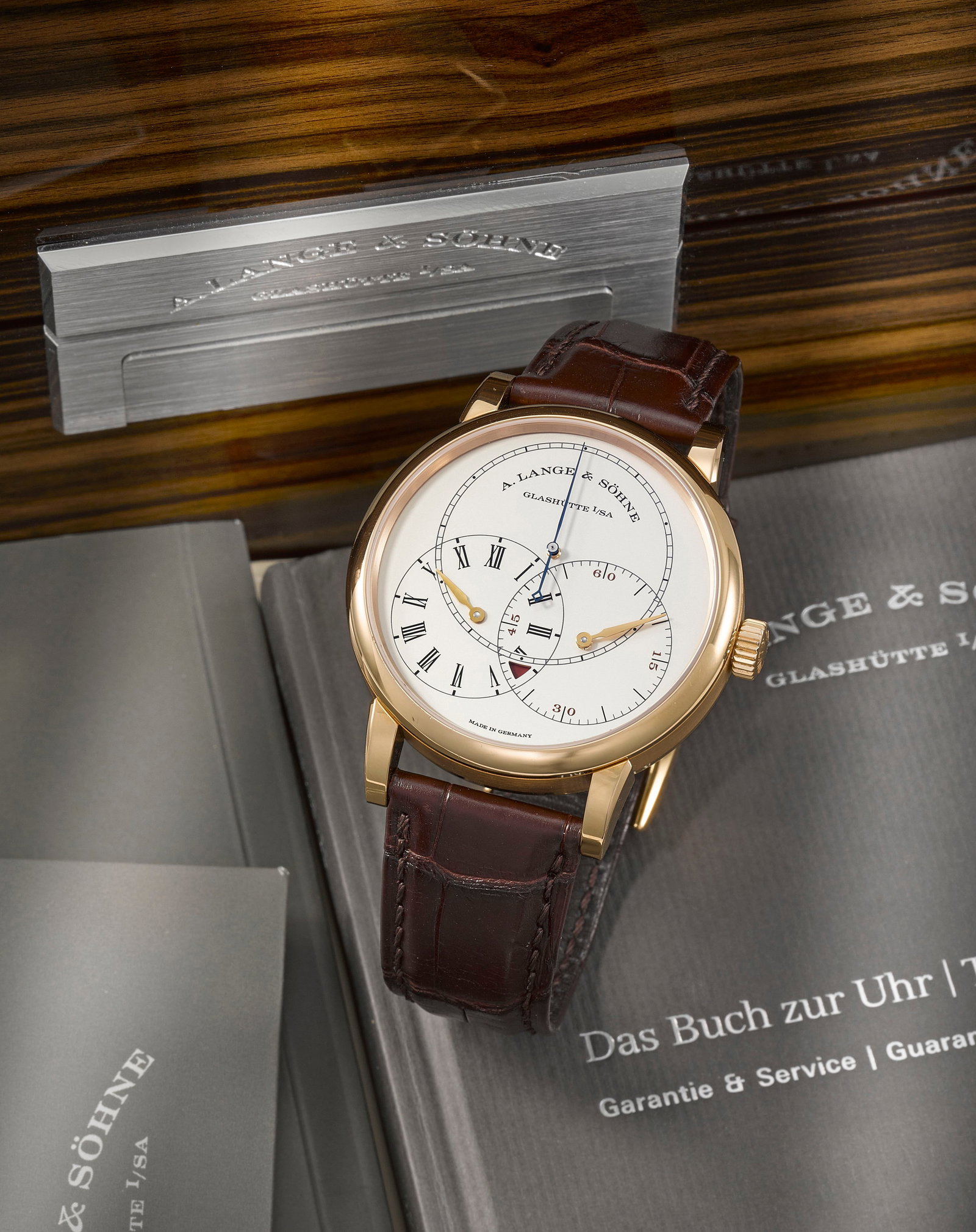 A. Lange & Söhne. A rare and unusual Limited Edition 18K rose gold wristwatch with jumping ... (1 of 1)