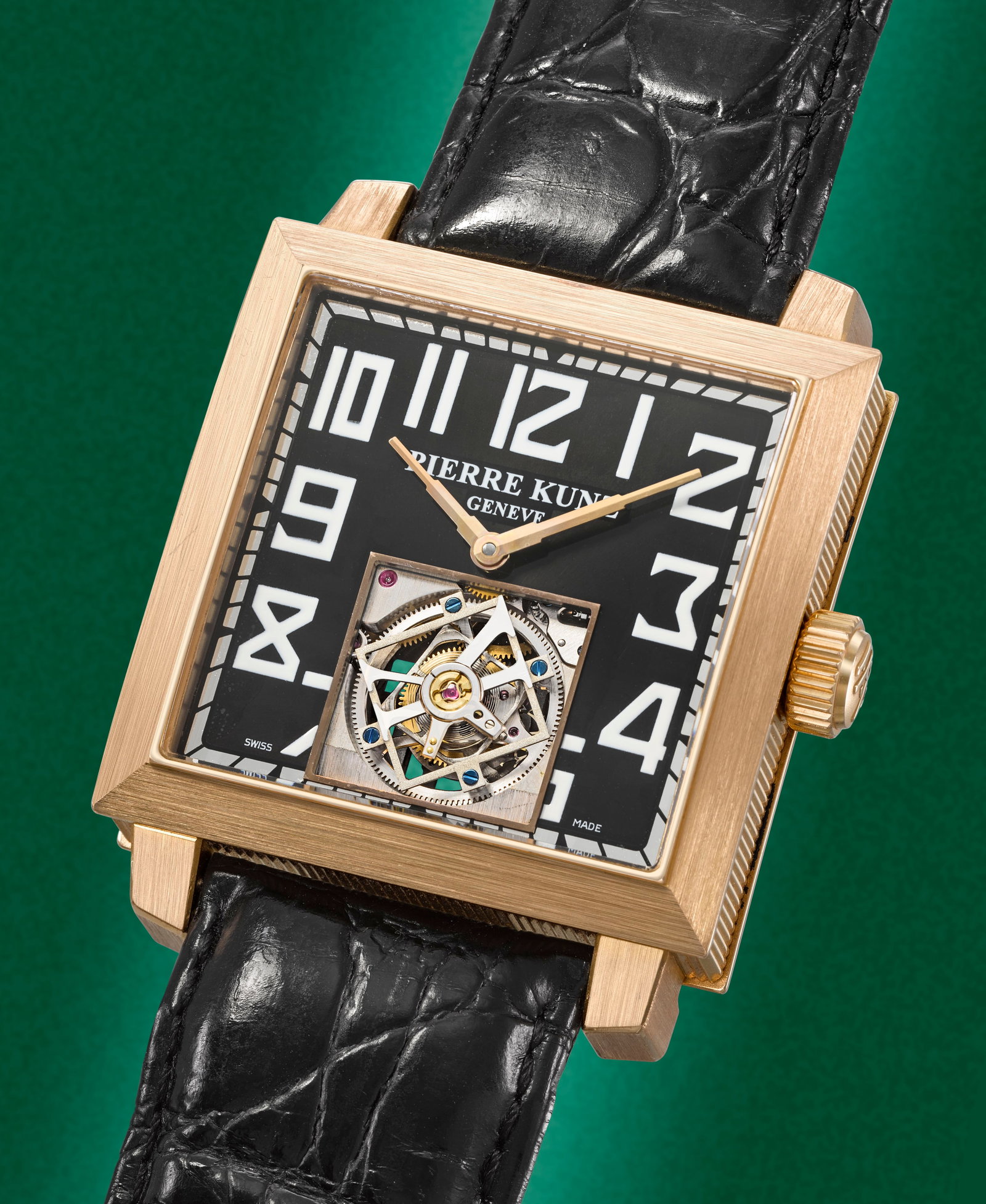 Pierre Kunz. A fine and rare 18K rose gold manual wind tourbillon wristwatch Spirit of Challeng... (1 of 1)
