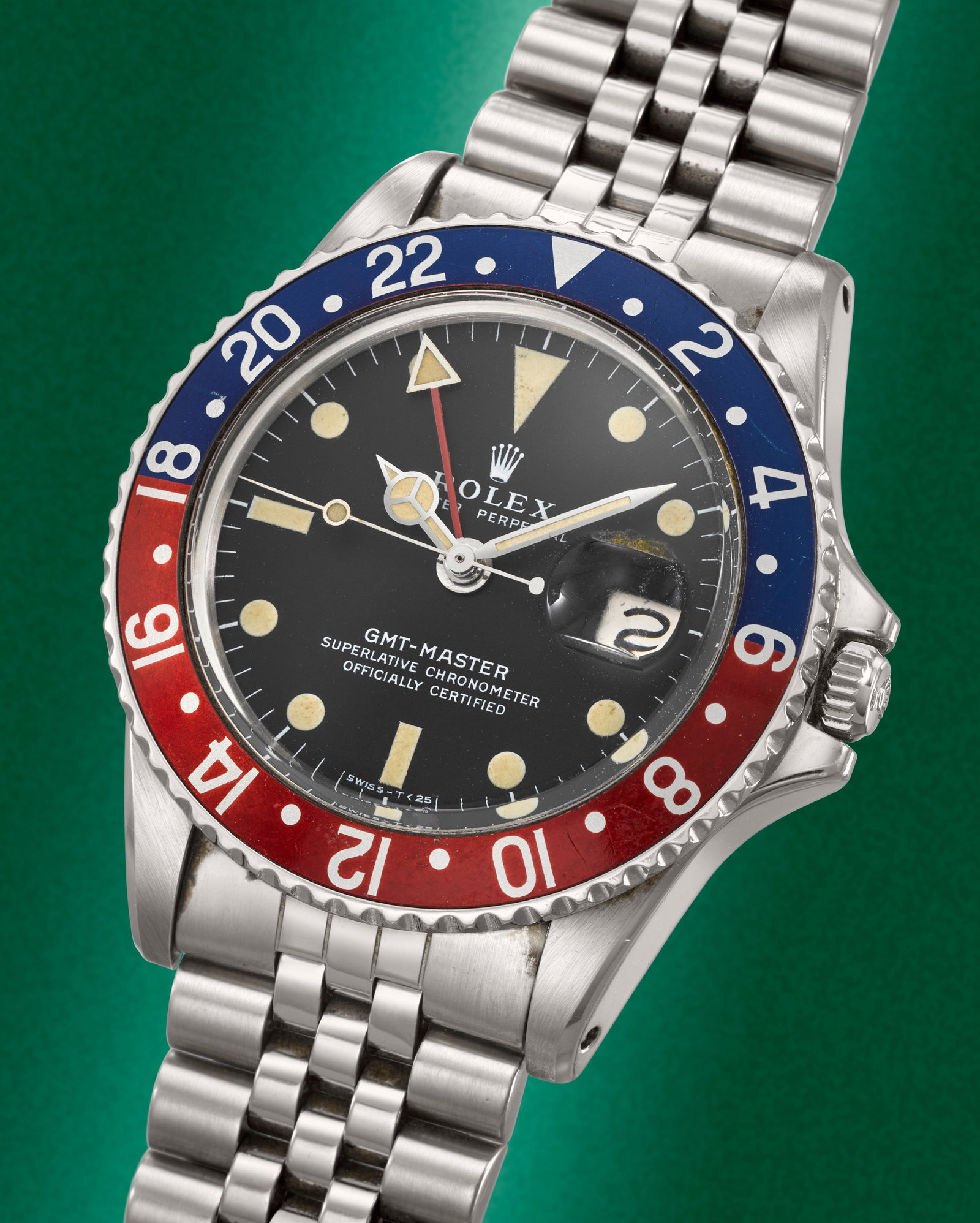 Rolex. A stainless steel automatic calendar bracelet watch with dual time zone GMT-Master, Ref:... (1 of 1)