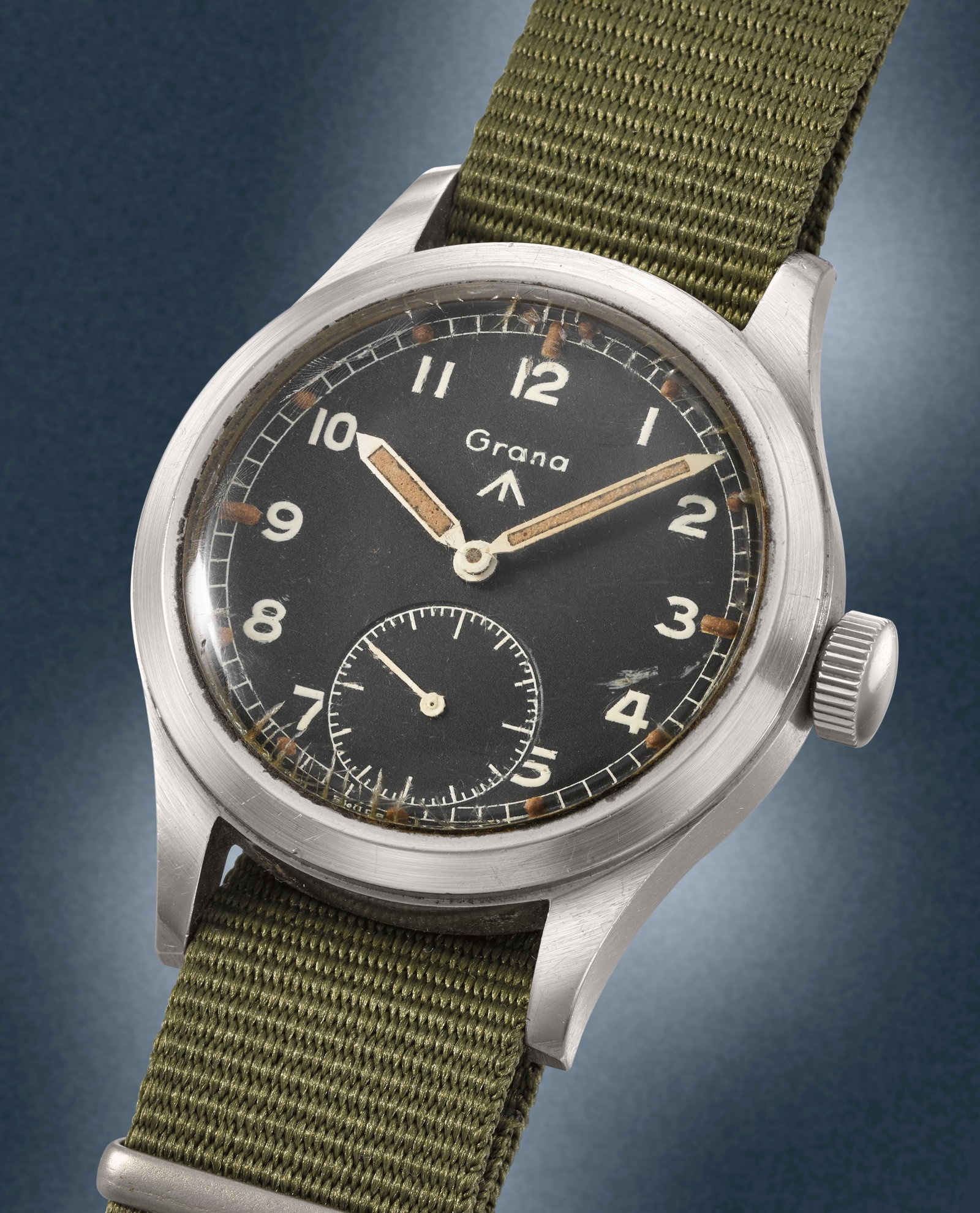Grana. A rare stainless steel manual wind Military issue wristwatch 'Dirty Dozen', Circa 1945 (1 of 1)
