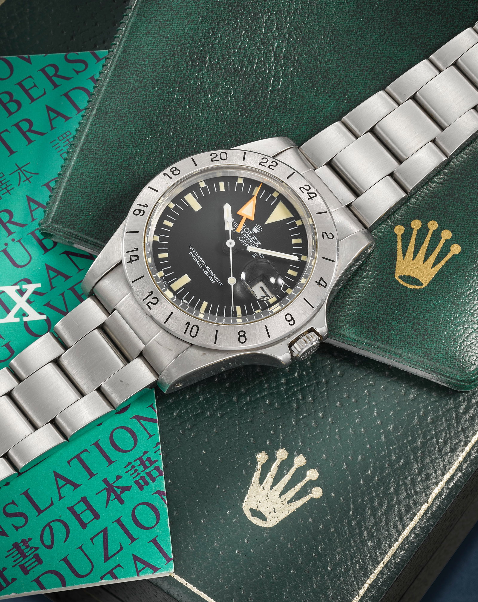 Rolex. A stainless steel automatic calendar bracelet watch with dual time zone Explorer II 'Ste... (1 of 1)