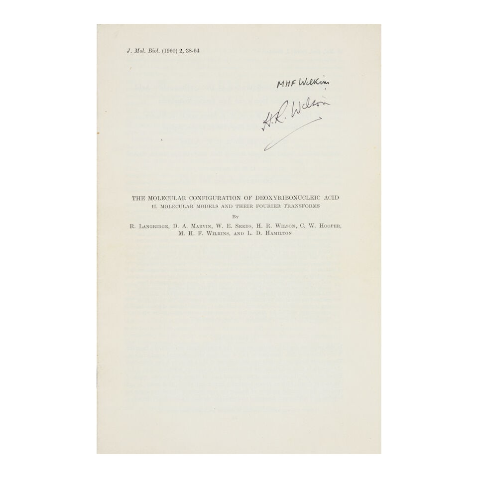 X-ray diffraction studies of the DNA molecule. WILKINS, MAURICE. (1916-2004). et. al. Group of n... - 3