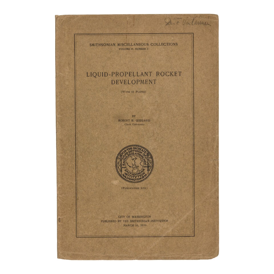 GODDARD, ROBERT HUTCHINGS (1882-1945). Liquid-Propellant Rocket Development (With 11 Plates). Sm... - 2