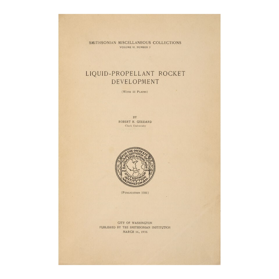 GODDARD, ROBERT HUTCHINGS (1882-1945). Liquid-Propellant Rocket Development (With 11 Plates). Sm... - 3