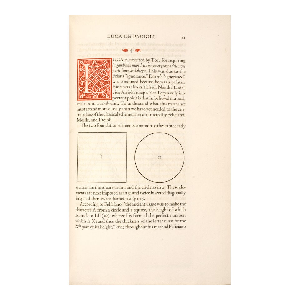 Designed by Bruce Rogers. MORISON, STANLEY (1889-1967) & LUCA DE PACIOLI (c. 1447-1517). Fra Luc... - 5