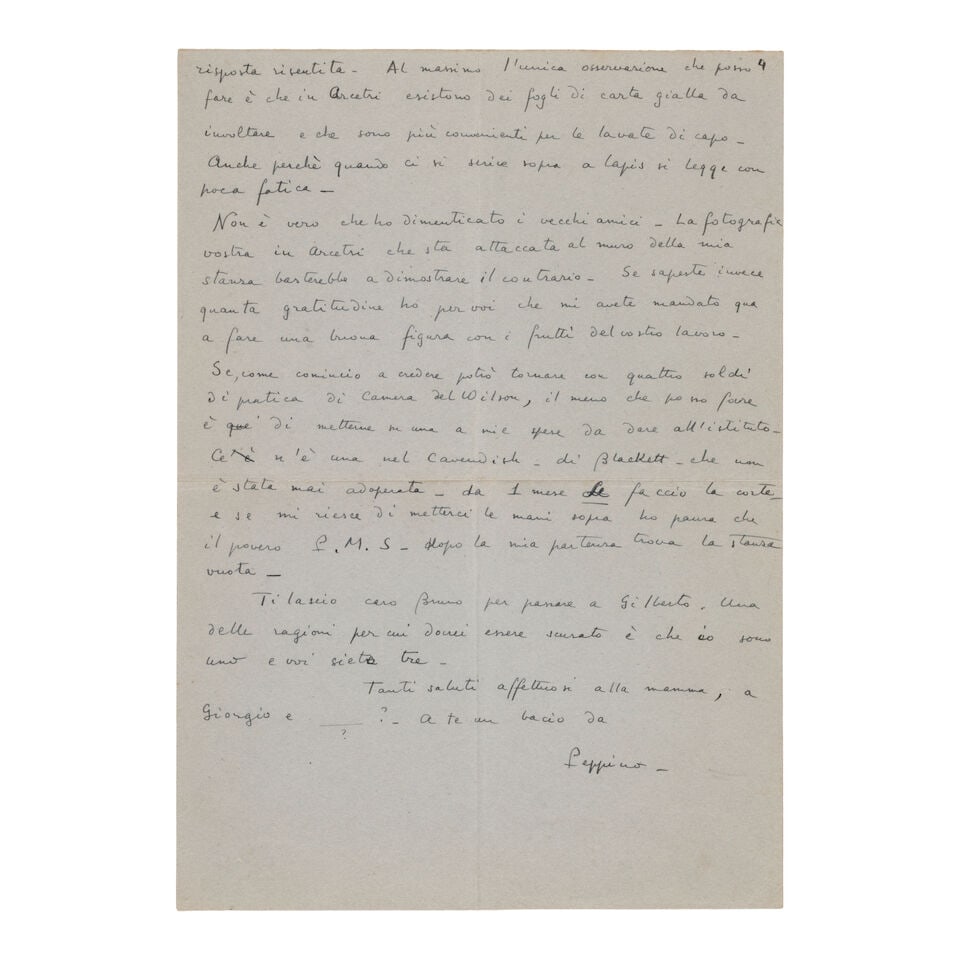 Cosmic rays. FERMI, ENRICO. 1901-1954. GUISSEPPE OCCHIALINI and others. Archive of correspondenc... - 2