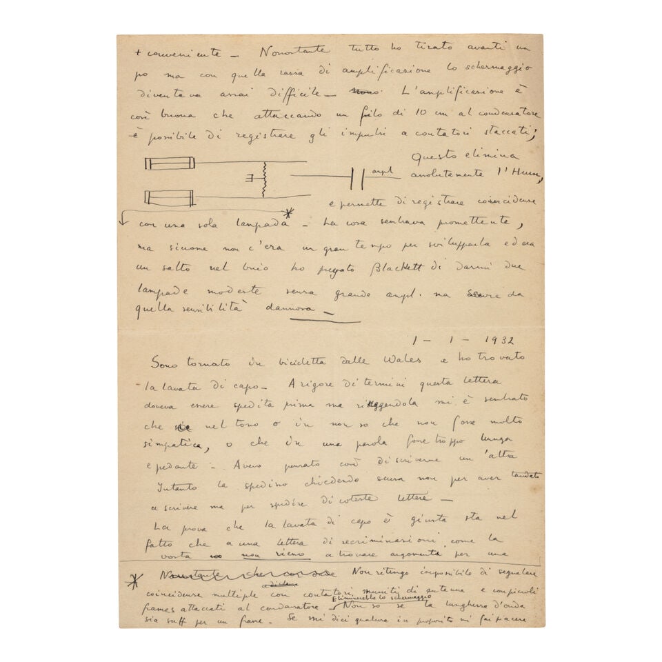 Cosmic rays. FERMI, ENRICO. 1901-1954. GUISSEPPE OCCHIALINI and others. Archive of correspondenc... - 3
