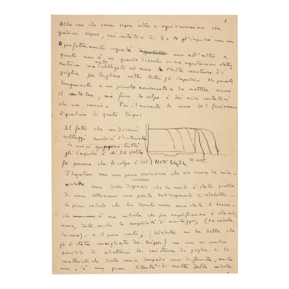 Cosmic rays. FERMI, ENRICO. 1901-1954. GUISSEPPE OCCHIALINI and others. Archive of correspondenc... - 4