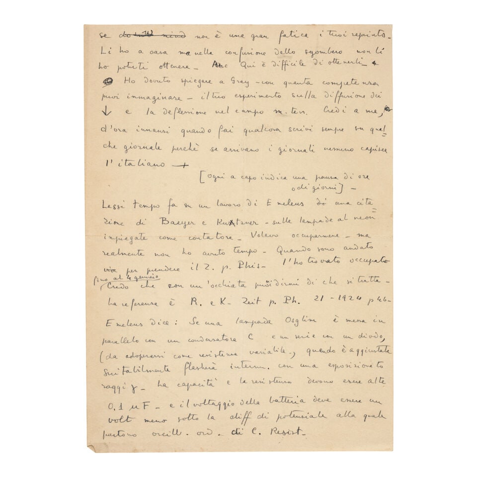 Cosmic rays. FERMI, ENRICO. 1901-1954. GUISSEPPE OCCHIALINI and others. Archive of correspondenc... - 5