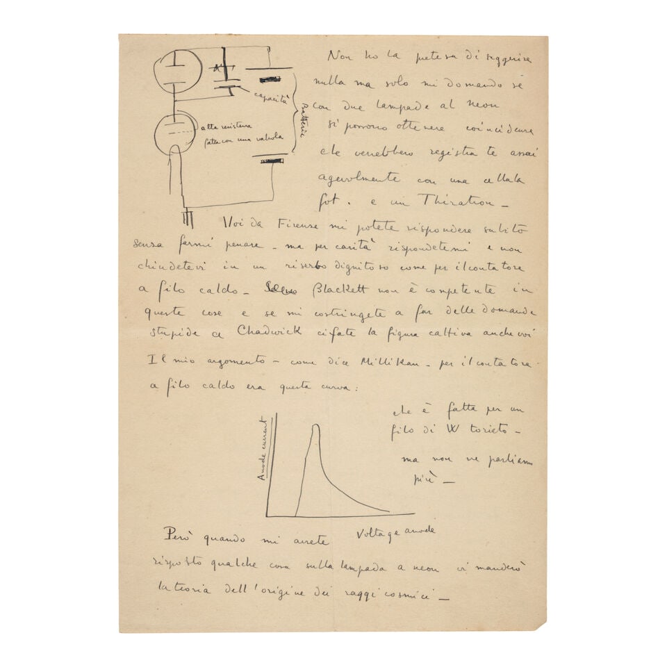 Cosmic rays. FERMI, ENRICO. 1901-1954. GUISSEPPE OCCHIALINI and others. Archive of correspondenc... - 6