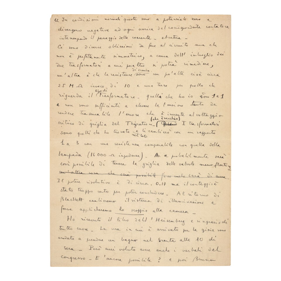 Cosmic rays. FERMI, ENRICO. 1901-1954. GUISSEPPE OCCHIALINI and others. Archive of correspondenc... - 7