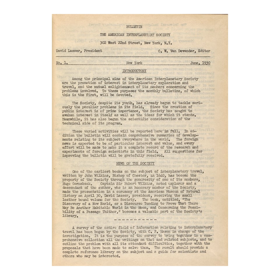 Holy grail of American aerospace literature. AMERICAN INTERPLANETARY SOCIETY [later THE AMERICAN... (1 of 4)