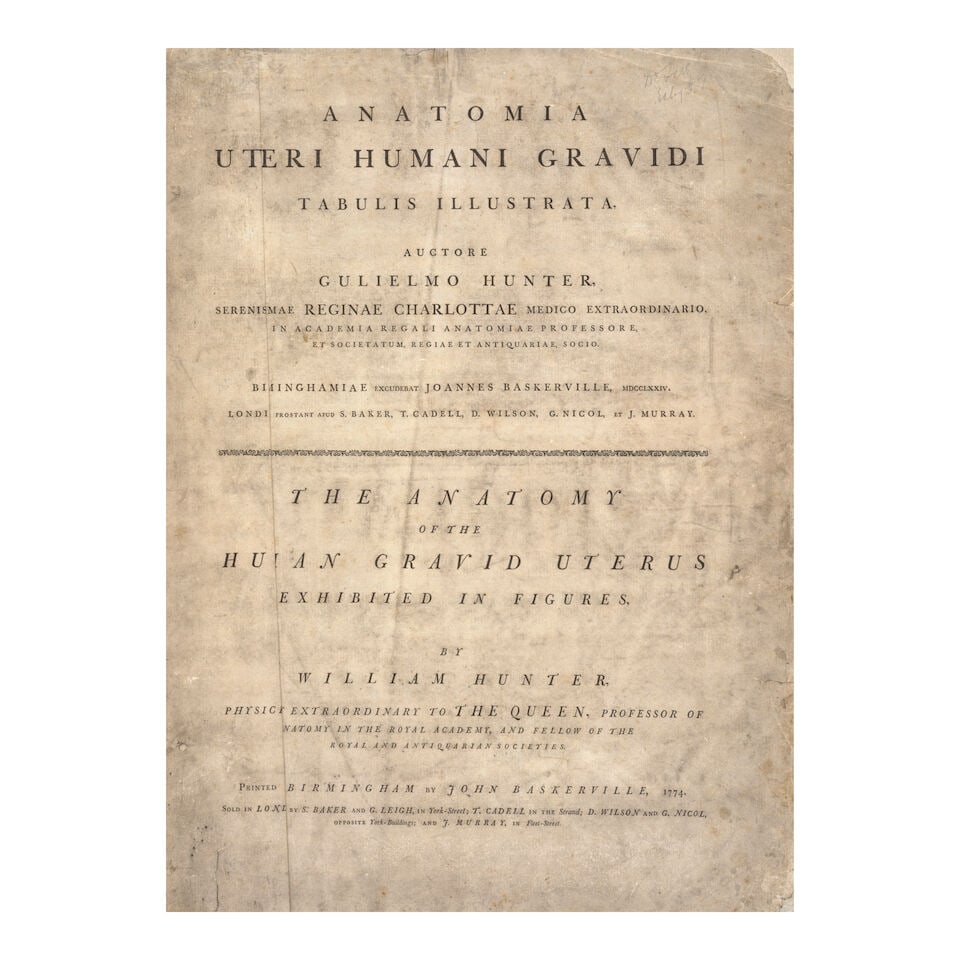 HUNTER, WILLIAM. 1718-1783. Anatomia uteri humani gravidi tabulis illustrata. The anatomy of the... - 3
