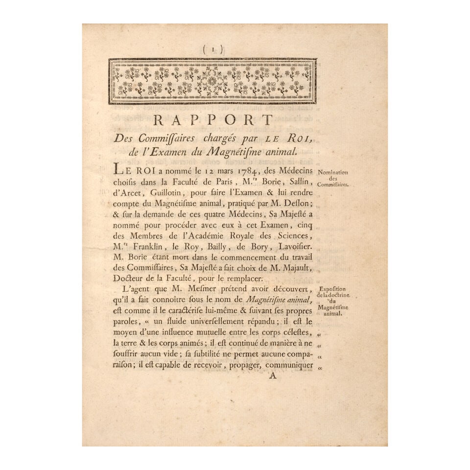 [Franklin, Benjamin (1706-90); Antoine Lavoisier (1743-94), Jean-Sylvain Bailly (1736-93) et al.... - 2