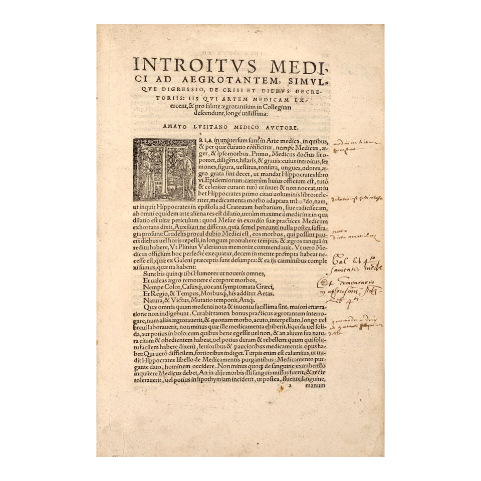 Amatus Lusitanus [Rodrigues de Castelo Branco, João] (1511-68). Amati Lusitani, medici phys... - 2