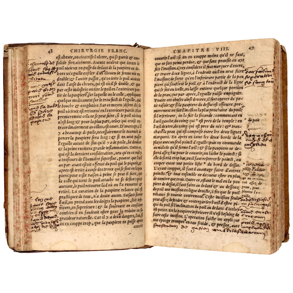 Important manual of Renaissance surgery annotated by the master surgeon Pierre Marchand. DALECHA... - 4