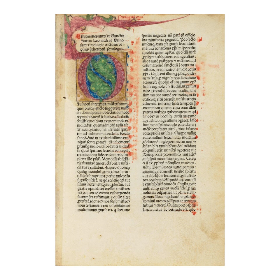 LEONARDUS DE UTINO (c.1400-1470). Sermones de sanctis. LEONARDUS DE UTINO. c.1400-1470. Sermones... (1 of 2)