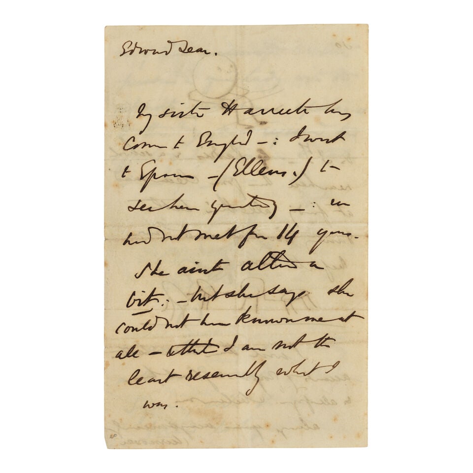 Edward Lear illustrated autograph letter. LEAR, EDWARD. 1812-1888. Autograph Letter written unde... - 2