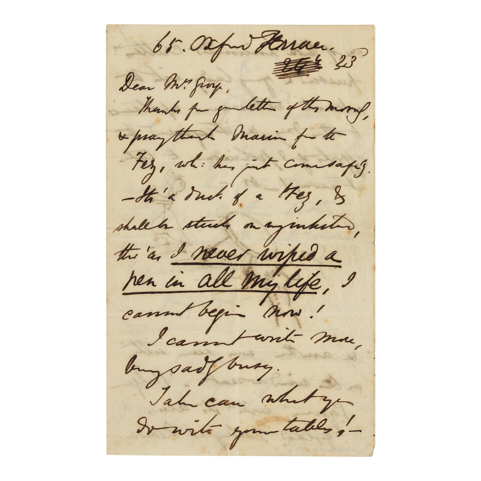 Edward Lear illustrated autograph letter. LEAR, EDWARD. 1812-1888. Autograph Letter written unde... - 3