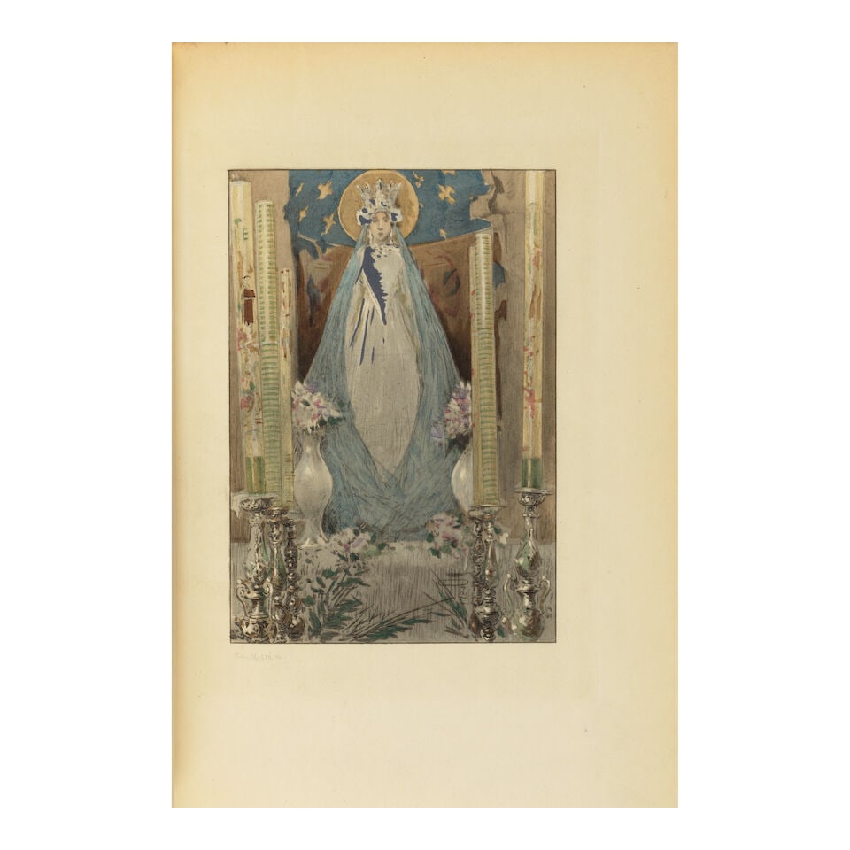 Ma Petite Ville, Jean Lorrain 1898 depresse/ 300, Handcolored by pochoir master Jean Saude and i... - 2