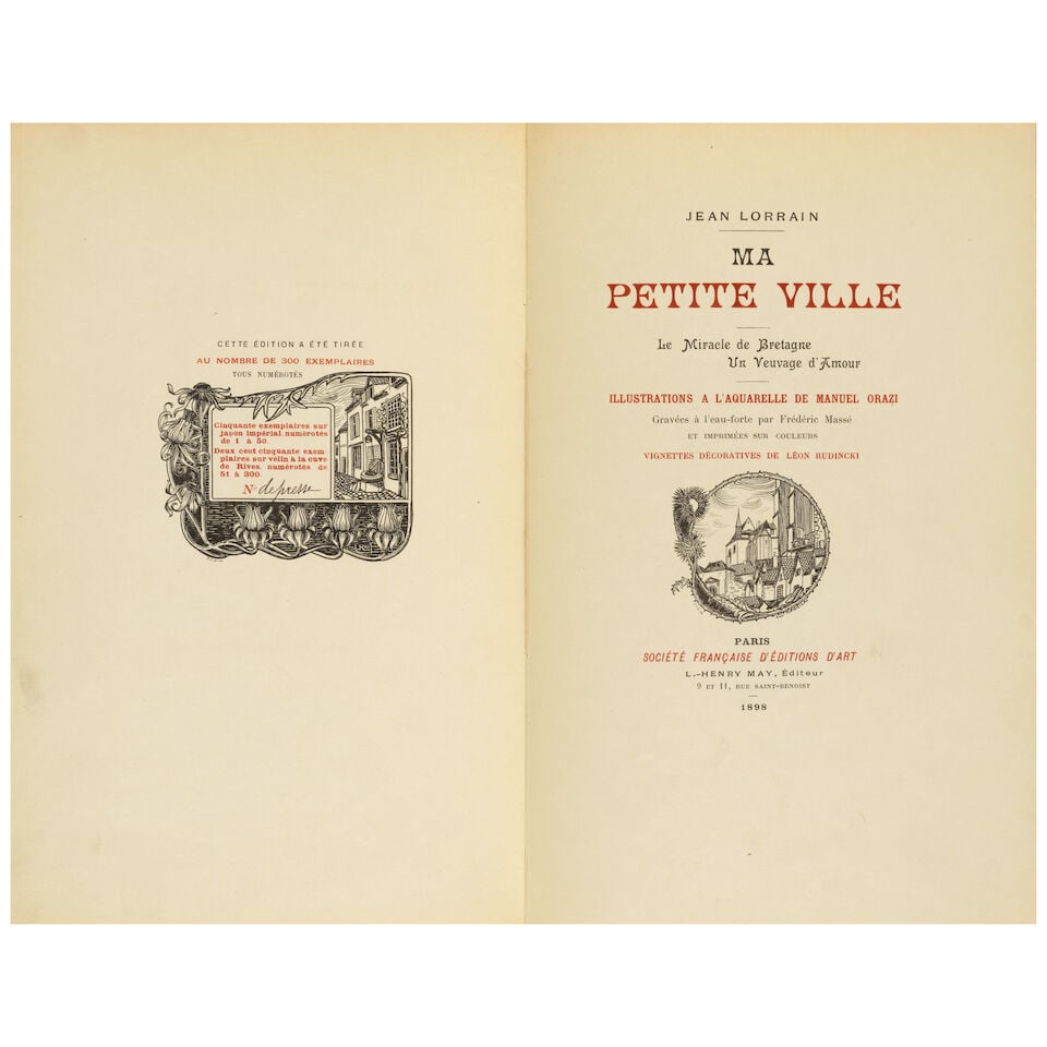 Ma Petite Ville, Jean Lorrain 1898 depresse/ 300, Handcolored by pochoir master Jean Saude and i... - 4