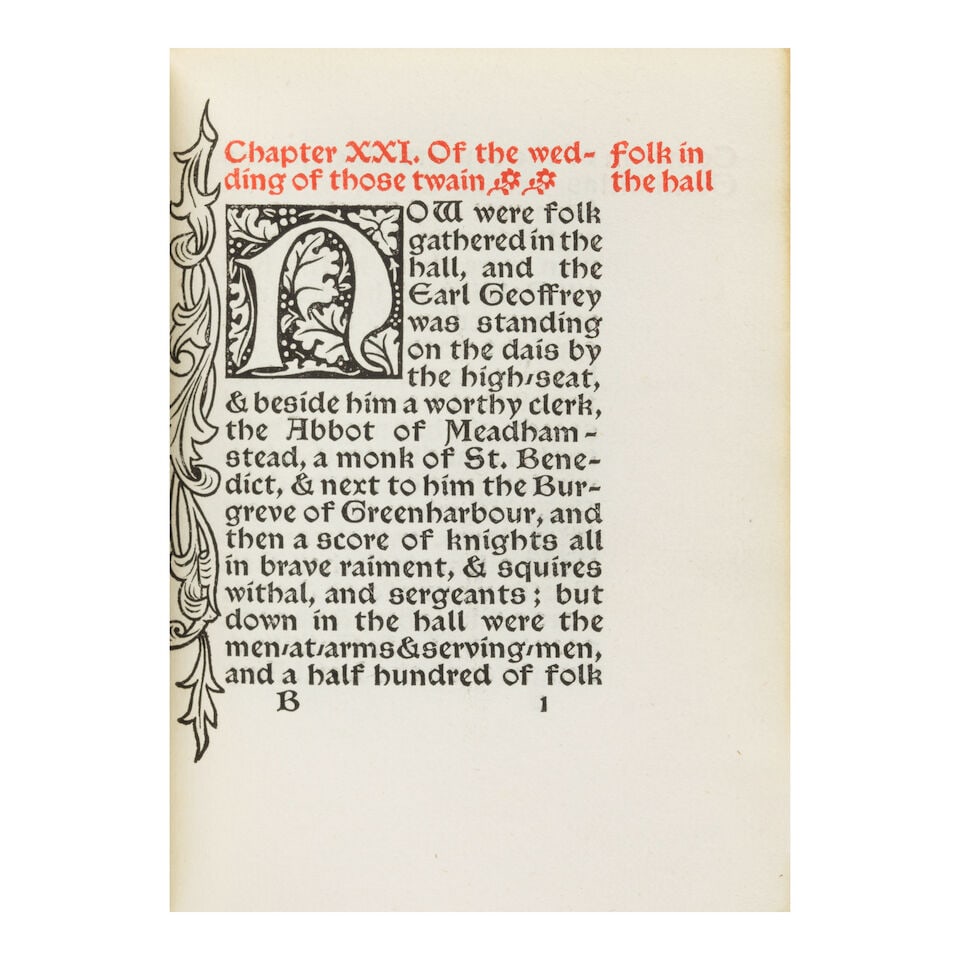 KELMSCOTT PRESS EDITION OF MORRIS'S FANTASY NOVEL. [KELMSCOTT PRESS] MORRIS, WILLIAM, translator... - 3